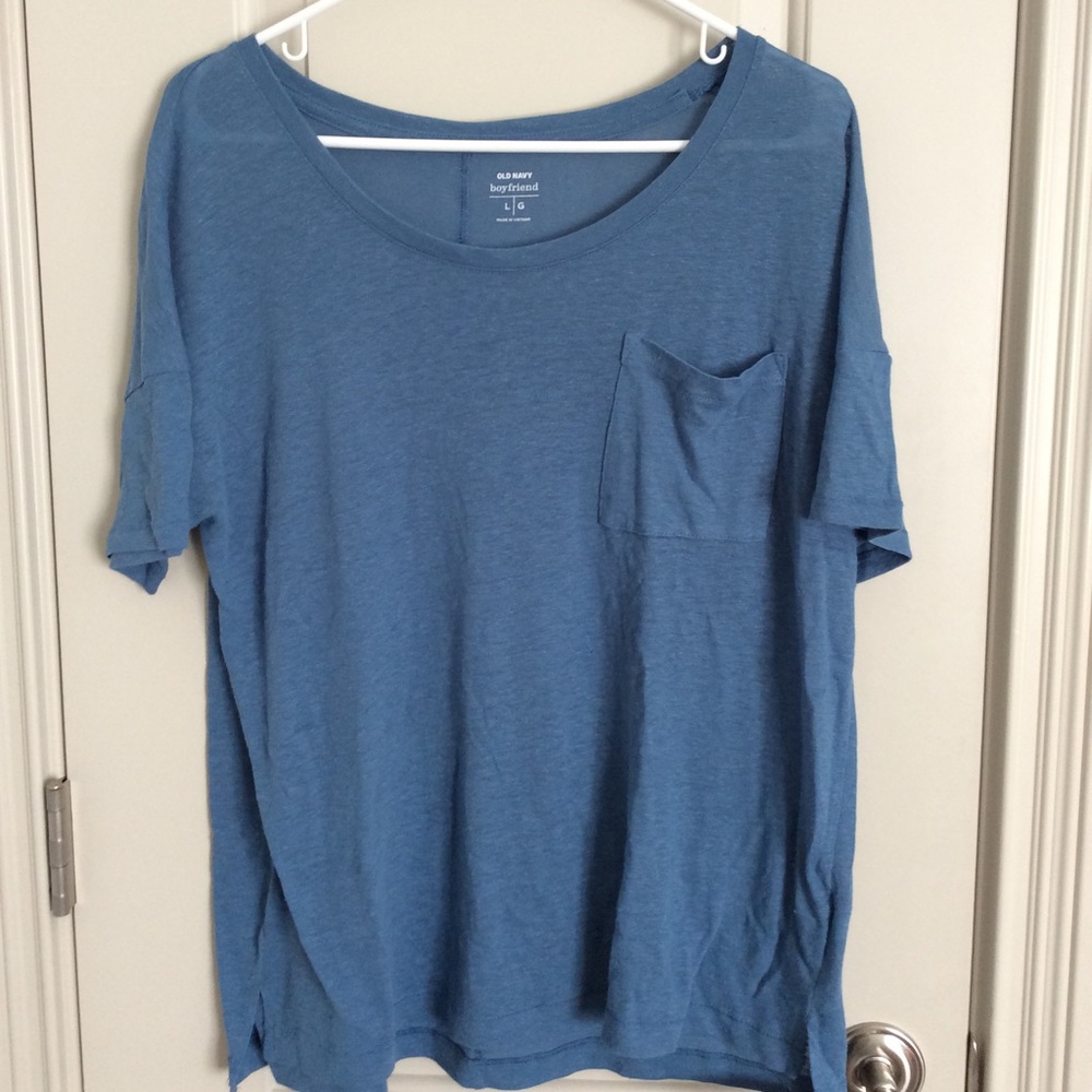 Old Navy wide- necked blue shirt